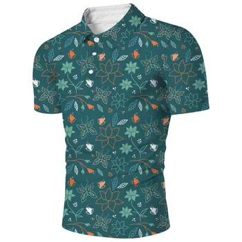 Лятна мъжка риза в клетката, зашити от плат 2023, Тънка Риза с копчета и къс ръкав, Тениска-поло с цветен модел, Риза поло