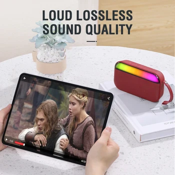 Мини Преносим Безжичен субуфер под формата на портфейла е с Цветна Атмосфера, led високоговорители Bluetooth 5.0 FM-гласова поща на TF картата