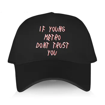 Мъжка бейзболна шапка лятна, черна Памучен Подпомагаща Шапка в разговорния стил if young метро съм trust you, YAWAWE, Унисекс, Стръмни Улични Шапки
