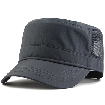 Мъжка шапка голям размер, бързосъхнеща шапка с плосък покрив, солнцезащитная шапка за отдих на открито, жените окото армията шапка голям размер 56-60 см, 61-68 см