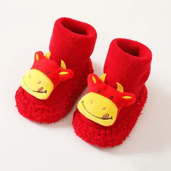 Неизмита памучни сладки 3D детски мини чорапи, зимни чорапи за бебета, Меки памучни мини детски чорапи, Дрехи за момичета от 4 години, Чорапи за момчета