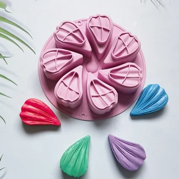Нова силиконова форма във формата на листенца от цветя във формата на сърце, инструменти за сапун и шоколадова торта 