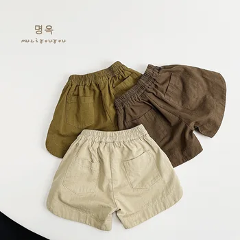 Нови Модерни Детски Шорти в Ретро стил За момчета, Летни Ежедневни Обикновена Свободни Детски Къси Панталони в Корейски Стил за момичета, Панталони