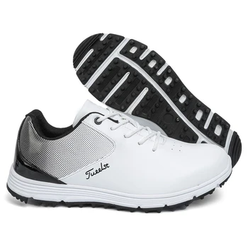 Обувки за голф, непромокаеми кожени маратонки за голф, голям размер, нескользящая обувки за голф, без бодли, мъжки нескользящие маратонки за ходене