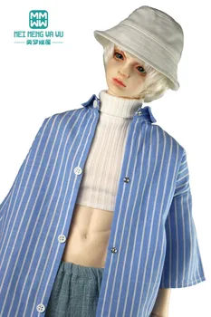 Подходящ за дрехи-кукли BJD uncle дължина 68-75 см, кукли с сферическим тръба на шарнирна връзка, модни синя риза на райета, риза