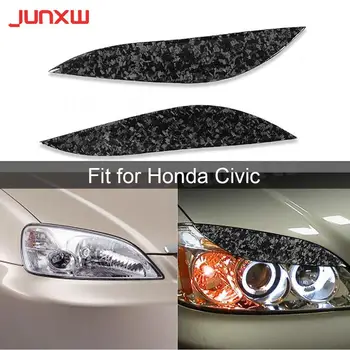 Предната лампа от въглеродни Влакна, калъфи за фарове за вежди Honda Civic 2001-2003, автомобилен стайлинг