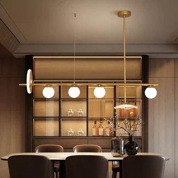 Скандинавски минималистичен led окачен лампа с 5 глави, златен блясък, окачена лампа за дневна, трапезария, кухня, спалня, осветителни тела за дома