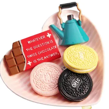 Сладки бисквити, 3D Изкуствена хранителна магнит за Хладилник, творчески занаяти, изработени от смола, магнитни стикери, детски кухненски слот играчки, Декорация на дома