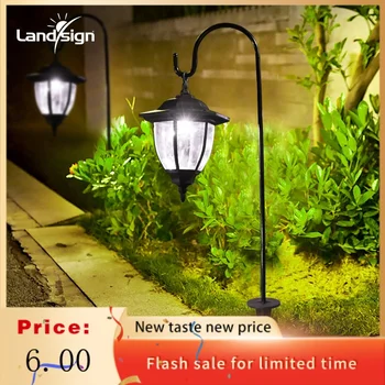Слънчева Лампа Външен Пейзаж Ретро Лампа за тревата в Двора Led Градински Квадратен Парков Лампа
