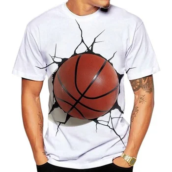 Спортна тениска за баскетбол на открито, модни бързосъхнеща мъжка тениска оверсайз от материала за почивка, върхове с кръгло деколте и къс ръкав, спортни костюми