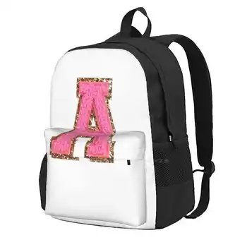Стони Clover Lane нашивка училищни чанти за момичета, пътни чанти за лаптоп, Stoneycloverlane, розова чист скъпа буква Vsco