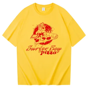 Сърфист Момче Тениска с пица, облекло, блузи, тениски, Camiseta Camiseta