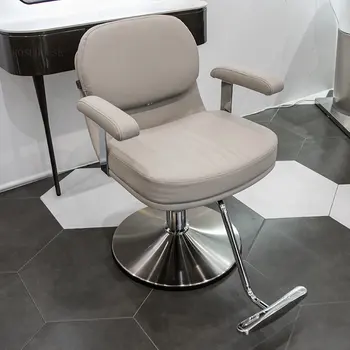 Творчески фризьорски столове за фризьорски салон, стол с облегалка за фризьорски салон, удобни за домакинството, козметични столове за подстригване на коса в хотел H