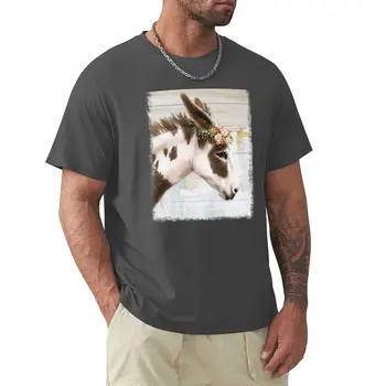 Тениска с изображение ослика под формата на петнист цвете, аниме, бързосъхнеща тениска, мъжки ризи