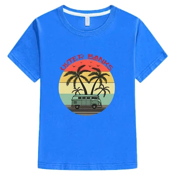 Тениски Outer Banks Поуг Life с анимационни герои за момичета в стил харадзюку, унисекс, студентски ежедневни тениска за момчета от 100% памук с графичен дизайн, детски летни дрехи