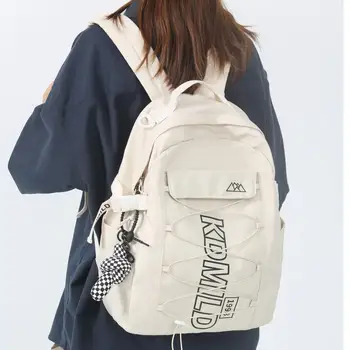 Хладно женски раница с появата на въже за колеж, дамски училищна чанта в стил харадзюку за почивка, Раница за лаптоп за момичета, модни дамски пътна чанта