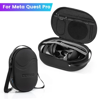 Чанта за съхранение на очила за виртуална реалност Meta Quest Pro, кожа водоустойчив ръчна чанта през рамо, полукръгли аксесоари виртуална реалност с двойно предназначение