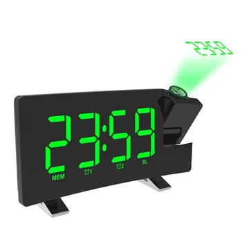 Часовник радио с диапазон на FM76-108, digital 8-инчов led проектор, прожекционен повторение, будилник, радио, таймер, Осветление 3 W високоговорители за дома