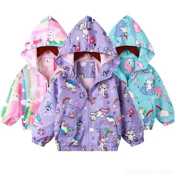 Якета за момчета и момичета, пролет-есен облекло, детски палта с джоб и качулка, корея, детски яке Kawaii, детски връхни облекла, ветровка